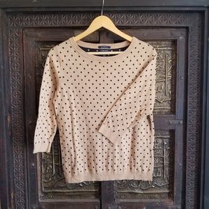 Lands' End NWT Cotton Polka Dot 3/4 Sleeve Sweater